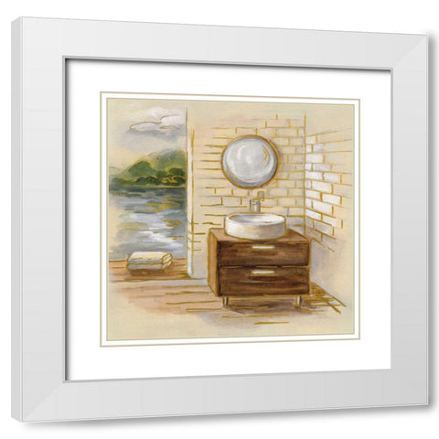 Spa by the Lake I White Modern Wood Framed Art Print with Double Matting by Vassileva, Silvia