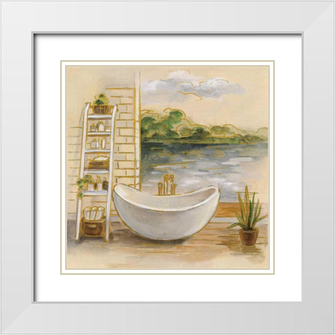 Spa by the Lake II White Modern Wood Framed Art Print with Double Matting by Vassileva, Silvia