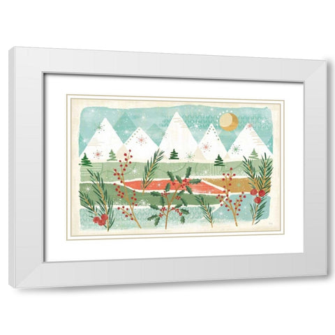 Holiday Flair I White Modern Wood Framed Art Print with Double Matting by Charron, Veronique