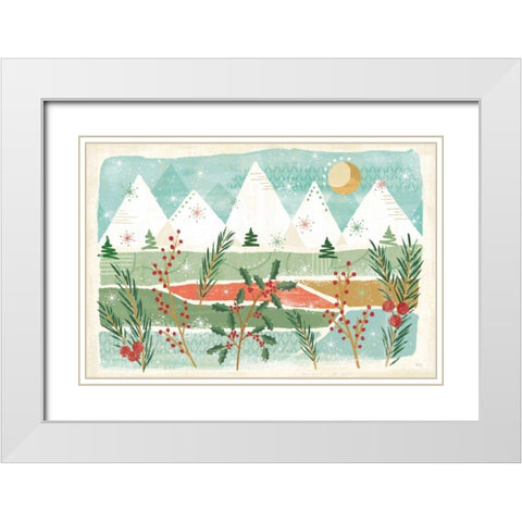 Holiday Flair I White Modern Wood Framed Art Print with Double Matting by Charron, Veronique