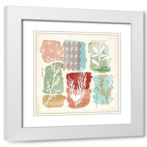 Holiday Flair VI White Modern Wood Framed Art Print with Double Matting by Charron, Veronique