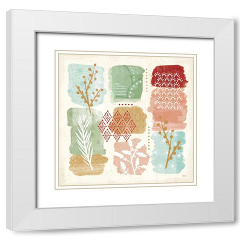 Holiday Flair VII White Modern Wood Framed Art Print with Double Matting by Charron, Veronique