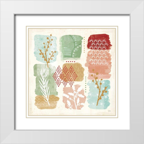 Holiday Flair VII White Modern Wood Framed Art Print with Double Matting by Charron, Veronique