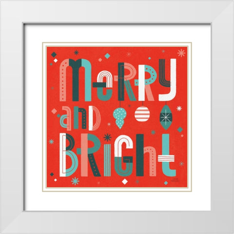 Retro Holiday IV Red White Modern Wood Framed Art Print with Double Matting by Marshall, Laura