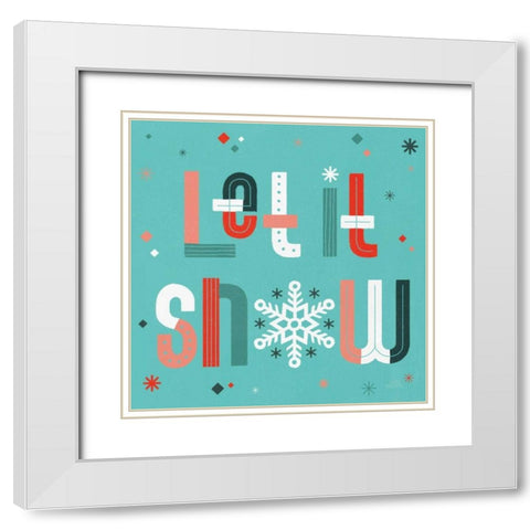 Retro Holiday VI Light Teal White Modern Wood Framed Art Print with Double Matting by Marshall, Laura