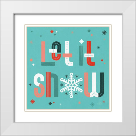 Retro Holiday VI Light Teal White Modern Wood Framed Art Print with Double Matting by Marshall, Laura