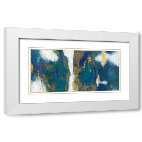 Blue Texture I Gold Crop White Modern Wood Framed Art Print with Double Matting by Nai, Danhui