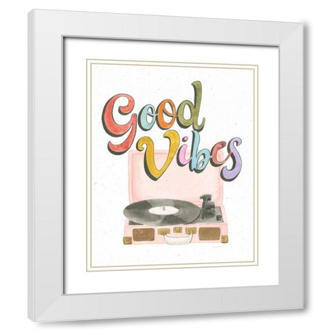 Retro Vibes II White Modern Wood Framed Art Print with Double Matting by Jackson, Jenaya