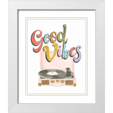 Retro Vibes II White Modern Wood Framed Art Print with Double Matting by Jackson, Jenaya