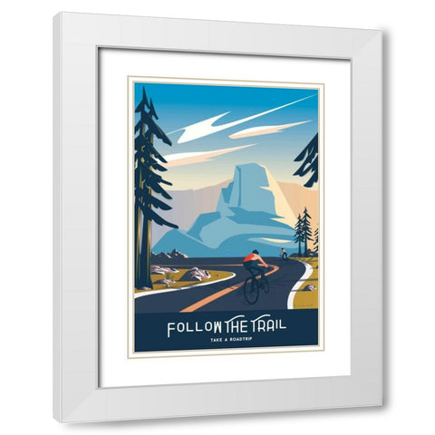 Follow the Trail White Modern Wood Framed Art Print with Double Matting by Escalante, Omar