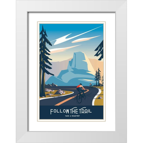 Follow the Trail White Modern Wood Framed Art Print with Double Matting by Escalante, Omar