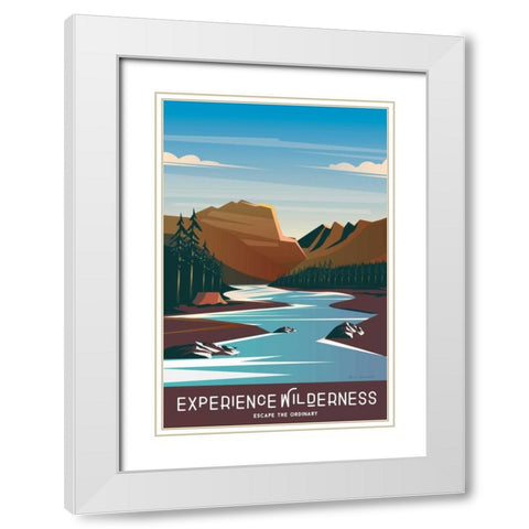 Experience the Wilderness White Modern Wood Framed Art Print with Double Matting by Escalante, Omar