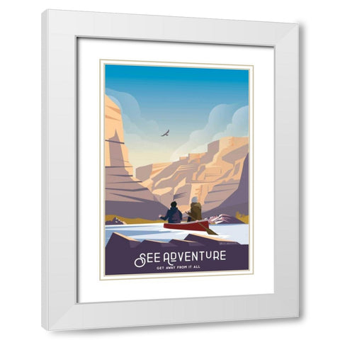 See Adventure White Modern Wood Framed Art Print with Double Matting by Escalante, Omar