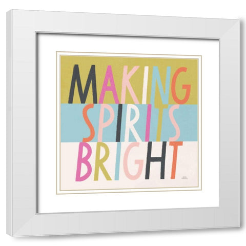Bright Christmas Wishes I White Modern Wood Framed Art Print with Double Matting by Marshall, Laura