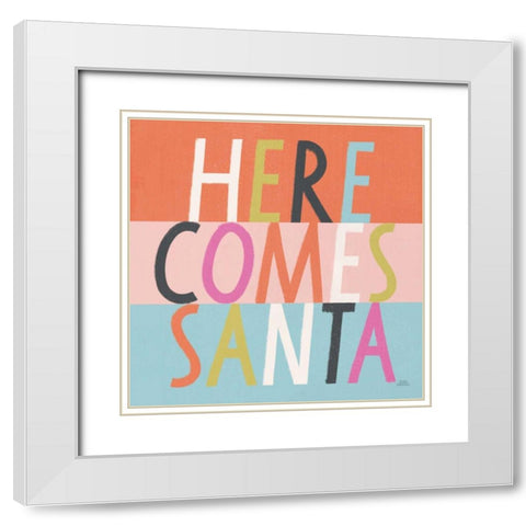 Bright Christmas Wishes III White Modern Wood Framed Art Print with Double Matting by Marshall, Laura
