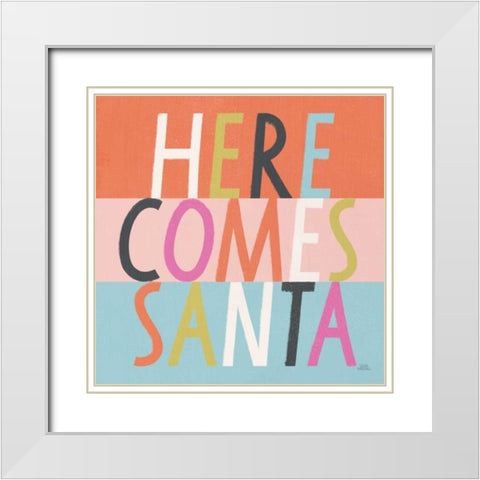 Bright Christmas Wishes III White Modern Wood Framed Art Print with Double Matting by Marshall, Laura