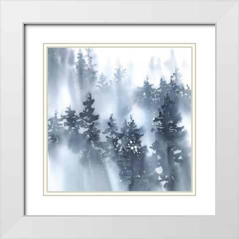 Misty Forest I White Modern Wood Framed Art Print with Double Matting by Pete, Katrina