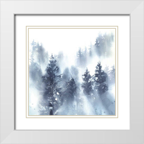 Misty Forest II White Modern Wood Framed Art Print with Double Matting by Pete, Katrina