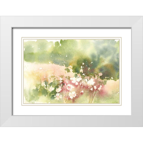 Floral Field White Modern Wood Framed Art Print with Double Matting by Pete, Katrina
