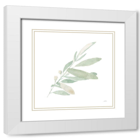 Sage I White Modern Wood Framed Art Print with Double Matting by Pete, Katrina