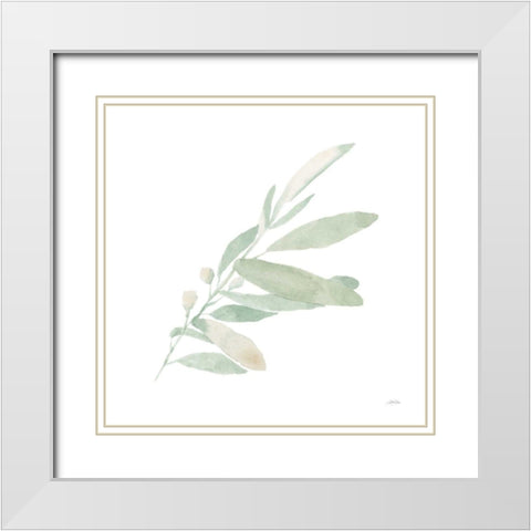 Sage I White Modern Wood Framed Art Print with Double Matting by Pete, Katrina