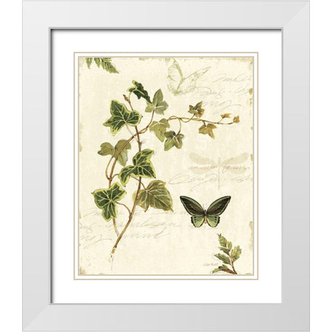 Ivies and Ferns IV White Modern Wood Framed Art Print with Double Matting by Audit, Lisa