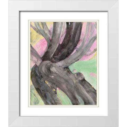 Branching Out I White Modern Wood Framed Art Print with Double Matting by Hristova, Albena