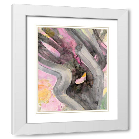 Branching Out II White Modern Wood Framed Art Print with Double Matting by Hristova, Albena