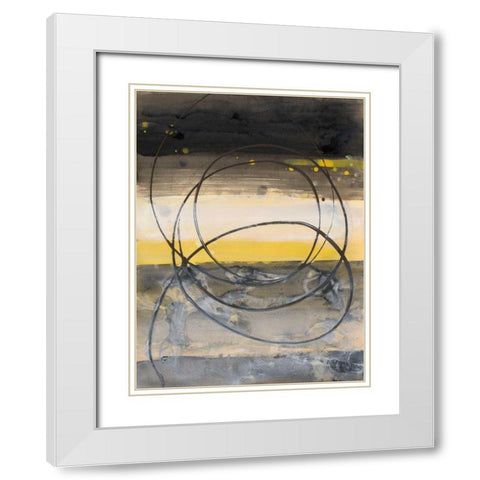 Horizon Balance I White Modern Wood Framed Art Print with Double Matting by Hristova, Albena