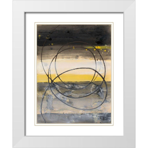 Horizon Balance I White Modern Wood Framed Art Print with Double Matting by Hristova, Albena