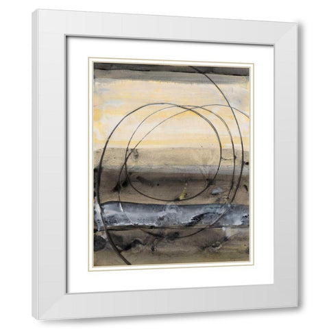 Horizon Balance II White Modern Wood Framed Art Print with Double Matting by Hristova, Albena