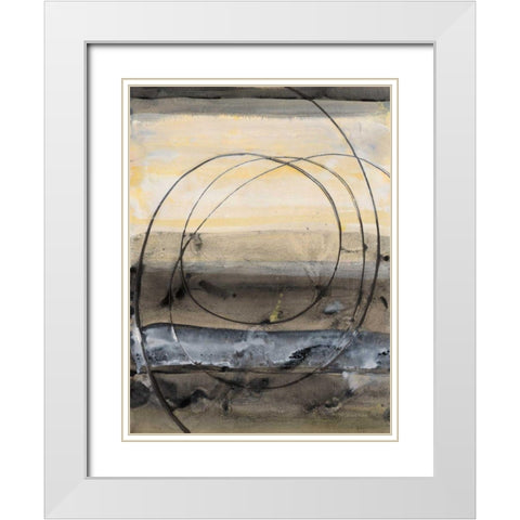 Horizon Balance II White Modern Wood Framed Art Print with Double Matting by Hristova, Albena