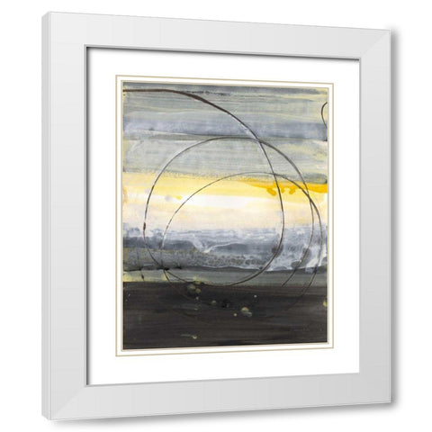 Horizon Balance IV White Modern Wood Framed Art Print with Double Matting by Hristova, Albena