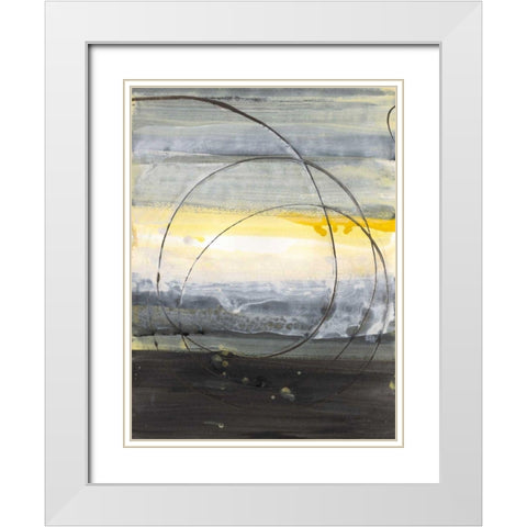 Horizon Balance IV White Modern Wood Framed Art Print with Double Matting by Hristova, Albena