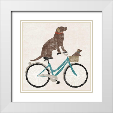 Lab Ride White Modern Wood Framed Art Print with Double Matting by Schlabach, Sue