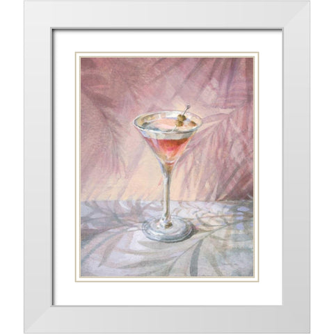 Happy Hour II White Modern Wood Framed Art Print with Double Matting by Nai, Danhui