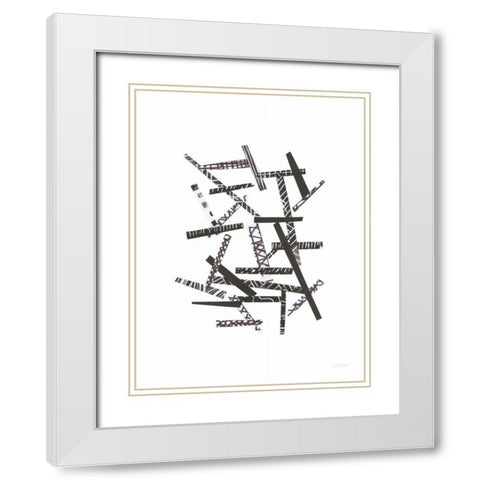 Pick Up Sticks I White Modern Wood Framed Art Print with Double Matting by Prahl, Courtney