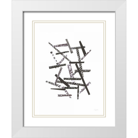 Pick Up Sticks I White Modern Wood Framed Art Print with Double Matting by Prahl, Courtney