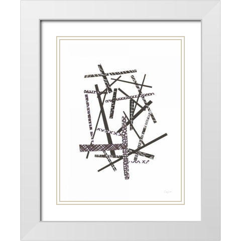 Pick Up Sticks II White Modern Wood Framed Art Print with Double Matting by Prahl, Courtney