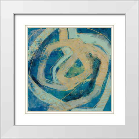 Mid Modern Tile I White Modern Wood Framed Art Print with Double Matting by Vassileva, Silvia