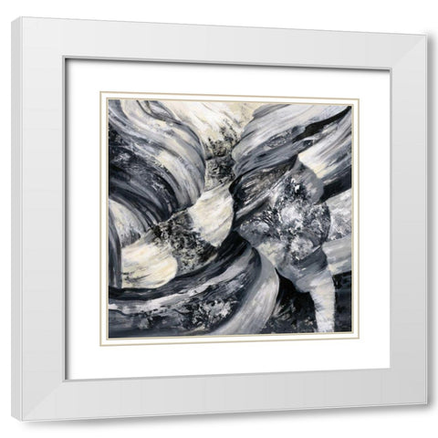 Graphic Canyon I White Modern Wood Framed Art Print with Double Matting by Vassileva, Silvia