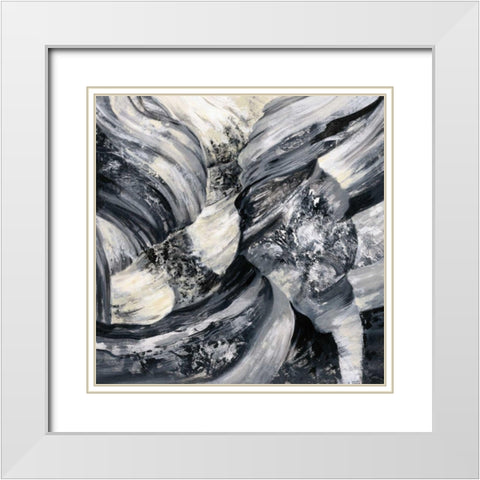 Graphic Canyon I White Modern Wood Framed Art Print with Double Matting by Vassileva, Silvia