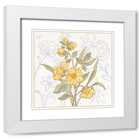 Flower Sophistication I White Modern Wood Framed Art Print with Double Matting by Vassileva, Silvia