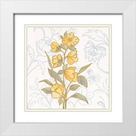 Flower Sophistication II White Modern Wood Framed Art Print with Double Matting by Vassileva, Silvia