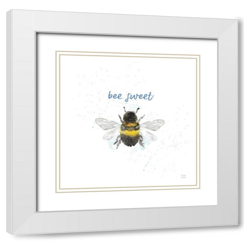 Bee Harmony VI White White Modern Wood Framed Art Print with Double Matting by June, Dina