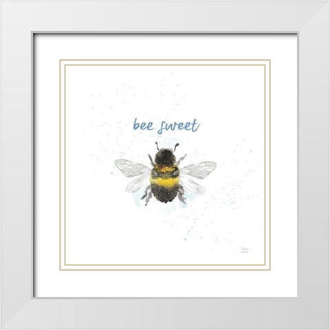 Bee Harmony VI White White Modern Wood Framed Art Print with Double Matting by June, Dina
