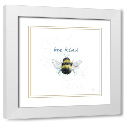 Bee Harmony VII White White Modern Wood Framed Art Print with Double Matting by June, Dina
