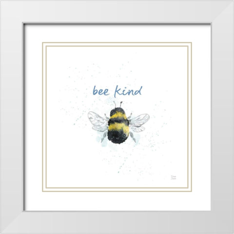 Bee Harmony VII White White Modern Wood Framed Art Print with Double Matting by June, Dina