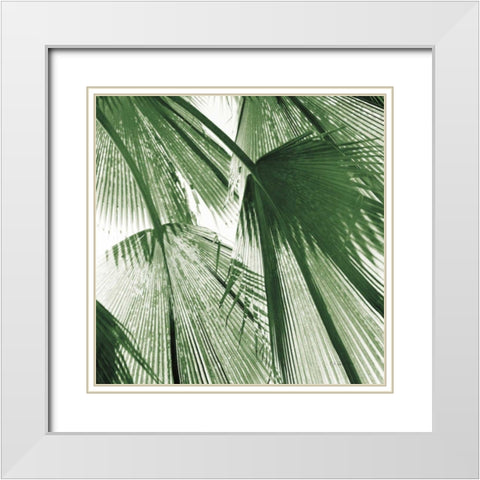Leaf Abstract III Green White Modern Wood Framed Art Print with Double Matting by Goldstein, Ed