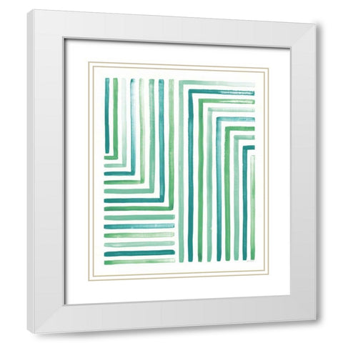 Sea Glass Sunset III White Modern Wood Framed Art Print with Double Matting by Marshall, Laura